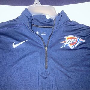 Nike OKLAHOMA CITY THUNDER OKC NBA Dri-Fit 1/4 Zip Jacket MENS SZ XL
